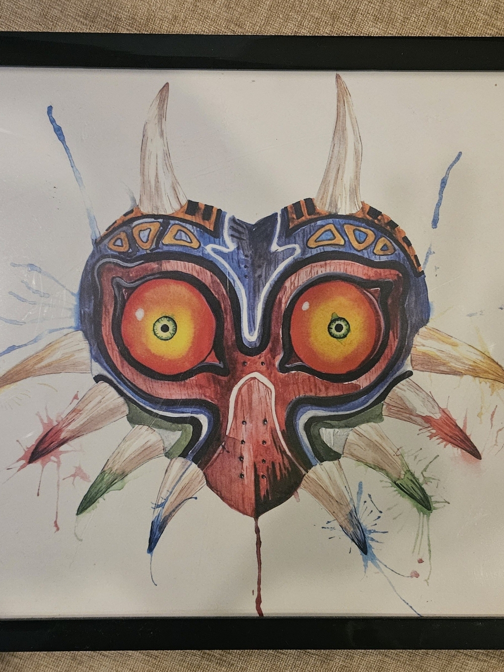 Majora's Mask Watercolor Art Print - Vivid Multicolor